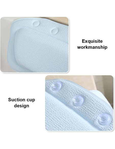 Almohada de Baño wiiAiloo con Ventosas - Espuma PVC Impermeable