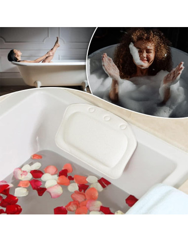 Almohada de Baño wiiAiloo con Ventosas - Espuma PVC Impermeable