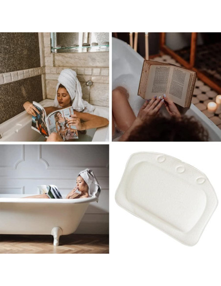 Almohada de Baño wiiAiloo con Ventosas - Espuma PVC Impermeable
