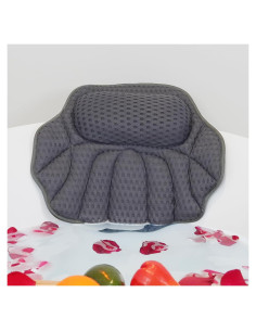 Almohada de Baño Mandrex Gris con Ventosas - Soporte Cuello y Espalda