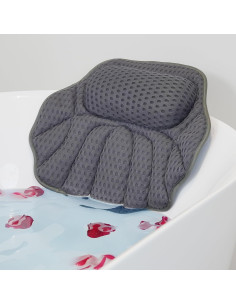Almohada de Baño Mandrex Gris con Ventosas - Soporte Cuello y Espalda 2