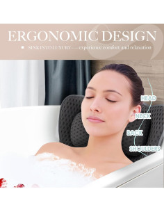 Almohada de Baño Joeyset 4D Gris - Soporte para Cuello y Espalda 2