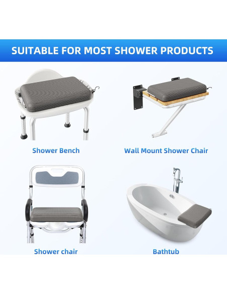 Cojín para Asiento de Ducha Fasjloctavty 40x30cm Antideslizante