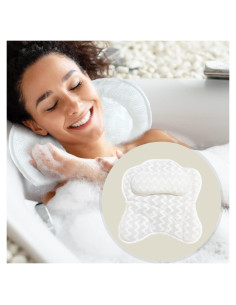 Almohada de Baño SIGGCAT Blanca con Ventosas Antideslizantes
