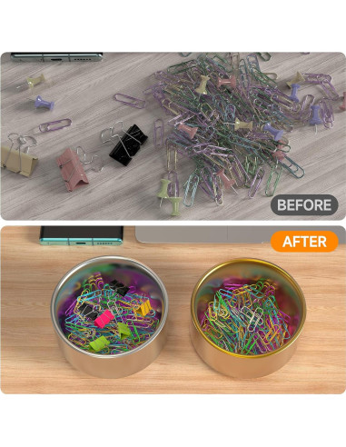 Soporte para Clips de Papel CLTIKACK Dorado 9x9x6 cm