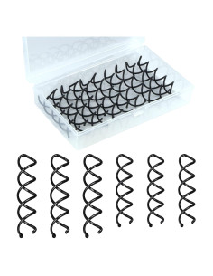 Ganchos de Cabello Espirales MAORULU Negros 20 Pcs 5.08 y 6.1 cm