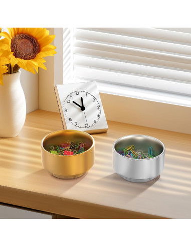 Soporte para Clips de Papel CLTIKACK Dorado 9x9x6 cm