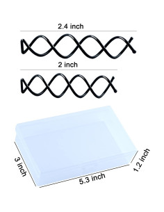 Ganchos de Cabello Espirales MAORULU Negros 20 Pcs 5.08 y 6.1 cm 2