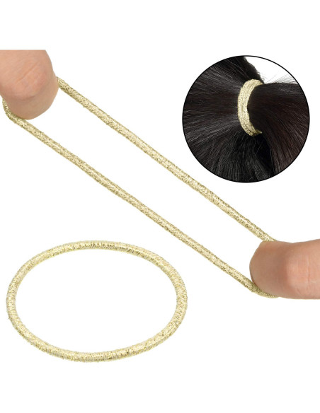 Gomas de Pelo Elásticas Sin Metal TecUnite 50 Piezas 3mm