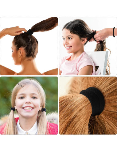 60 Sujetadores de Cabello Sin Costura y 60 Horquillas Negras