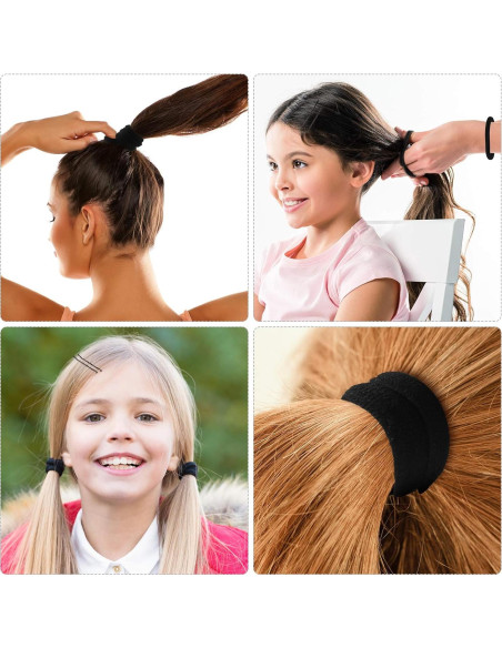 60 Sujetadores de Cabello Sin Costura y 60 Horquillas Negras