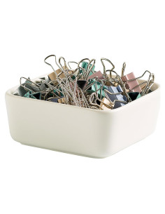 Soporte de Clips de Papel de Cerámica Mecaikru Blanco 8.8cm