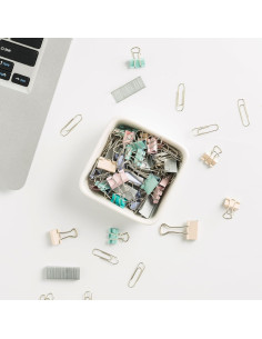 Soporte de Clips de Papel de Cerámica Mecaikru Blanco 8.8cm 2