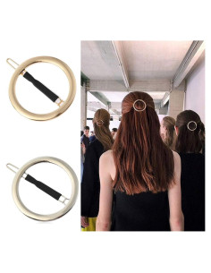 Set de 2 Clips de Pelo Geométricos GIYOMI - Oro y Plata
