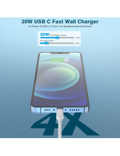 Cargador Rápido TrimDish 20W USB C a Lightning 10FT 2 Piezas 2