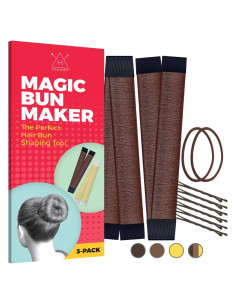 Hacedor de Moño Donut HAWWWY para Niños - Marrón 2 Piezas