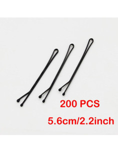 200 Horquillas Planas 5.6cm Acero Inoxidable RN BEAUTY 2