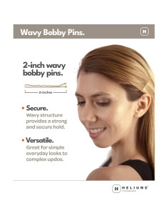 Pinzas de Bobby Heliums Rubio Oscuro 5.08 cm - 48 Unidades 2