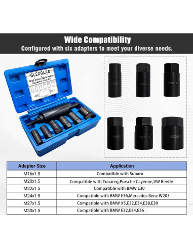 Extractor de Eje de Transmisión GLEXQLAO 7 Piezas M16 a M30