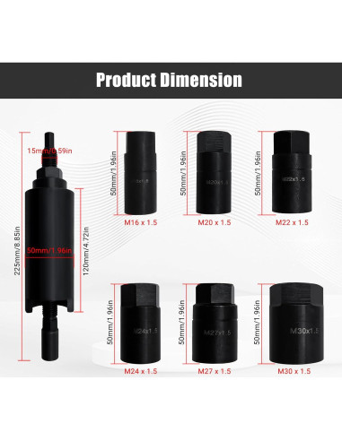 Extractor de Eje de Transmisión GLEXQLAO 7 Piezas M16 a M30