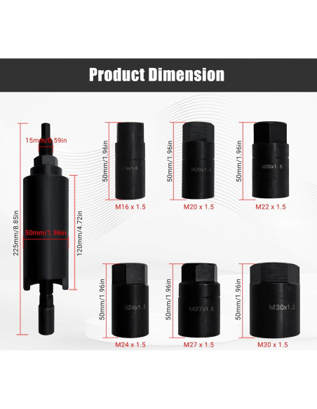 Extractor de Eje de Transmisión GLEXQLAO 7 Piezas M16 a M30