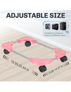 Soporte Móvil para CPU Liitrton Rosa Ajustable con Ruedas 2
