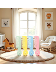 Set de 4 Peines Coloridos Jinshining para Bebés - Punta Redonda 2