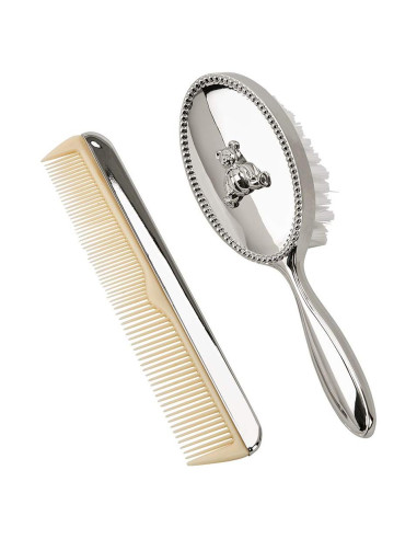 Juego de cepillo y peine niquelado Creative Gifts 6"