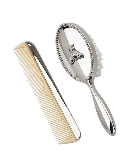 Juego de cepillo y peine niquelado Creative Gifts 6"