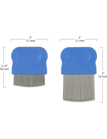 Peines Ezy Dose para Piojos y Liendres - Acero Inoxidable - 2 Piezas