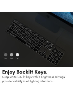 Teclado Retroiluminado Macally AMA0950 - 107 Teclas USB 2