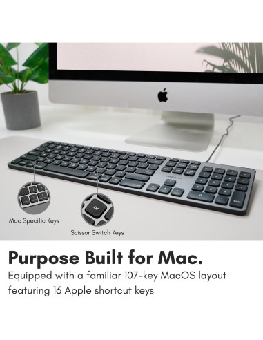 Teclado Retroiluminado Macally AMA0950 - 107 Teclas USB