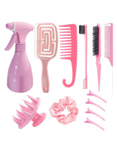 Conjunto de Cepillos para el Cabello DUAIU 12PCS Rosa
