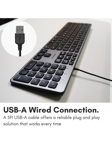 Teclado Retroiluminado Macally AMA0950 - 107 Teclas USB