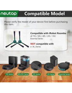 Cepillo Lateral de Barrido Neutop para iRobot Roomba 12 Unidades 2