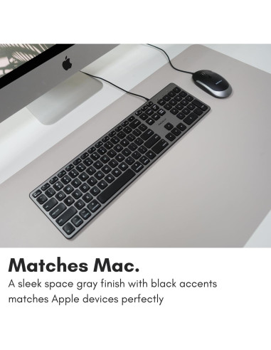 Teclado Retroiluminado Macally AMA0950 - 107 Teclas USB