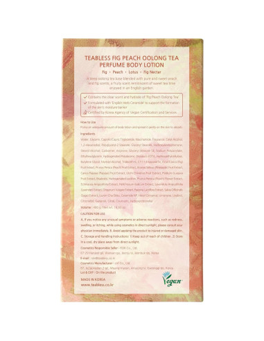 Loción Corporal Hidratante 500ml Té Oolong Higo Durazno