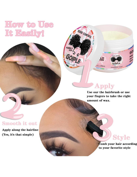 Cera de Control de Bordes Goiple 235 g Rosa - Gel Hidratante