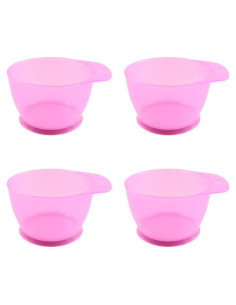 4 Tazones para Color de Cabello Lasenersm Rosa Transparente