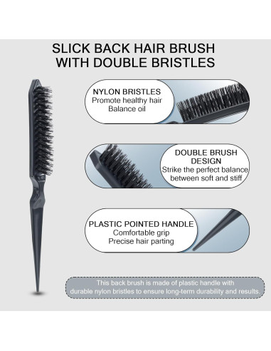 Cepillo para Teasing SIMPOR HF0005 Negro con Cerdas de Nylon