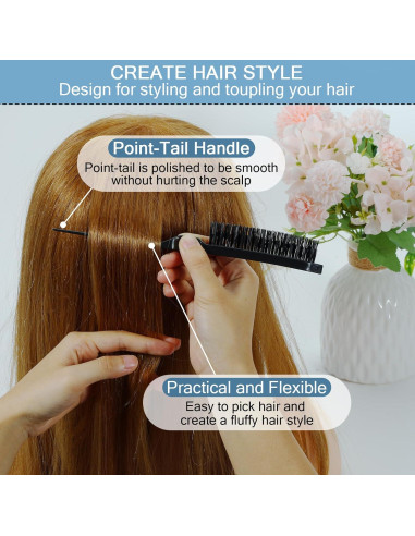 Cepillo para Teasing SIMPOR HF0005 Negro con Cerdas de Nylon