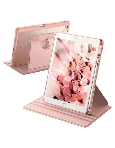Funda Rotativa JETech para iPad 9/8/7 10.2" Oro Rosa