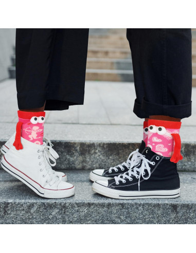 Calcetines de San Valentín 2 Pares Manos Magnéticas Rosa