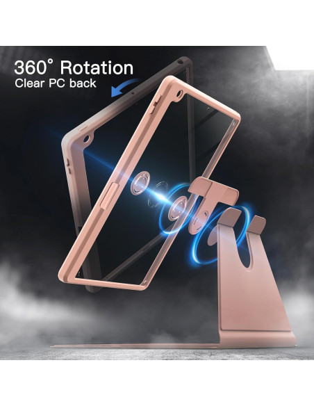 Funda Rotativa JETech para iPad 9/8/7 10.2" Oro Rosa