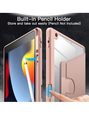 Funda Rotativa JETech para iPad 9/8/7 10.2" Oro Rosa
