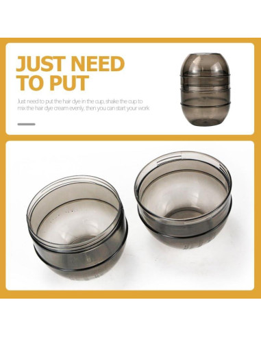 Kit de 3 Tazas de Mezcla para Tinte de Cabello LALAFINA