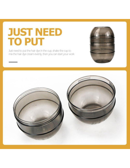 Kit de 3 Tazas de Mezcla para Tinte de Cabello LALAFINA