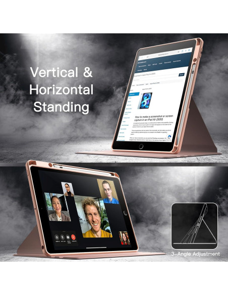 Funda Rotativa JETech para iPad 9/8/7 10.2" Oro Rosa