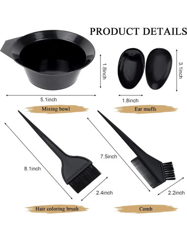 Juego de Brochas y Cuenco para Tinte de Cabello 1st Choice