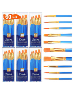Juego de Pinceles ESRICH 60 Pcs Nylon para Pintura Acrílica